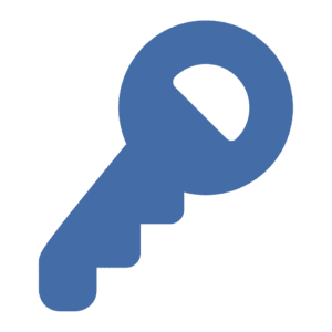 Blue illustration of a small key